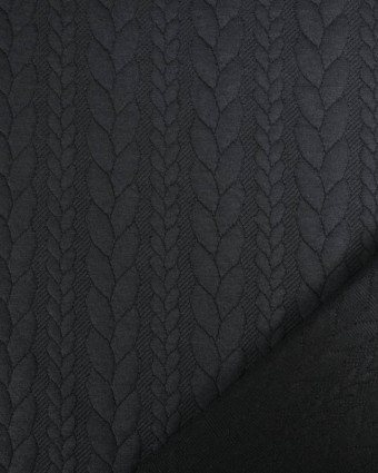 Tissu Jersey Torsadé Noir - Mercerine