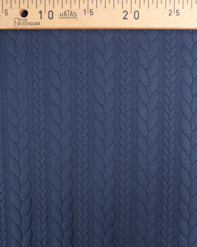 Tissu Jersey Torsadé Bleu Marine - Mercerine