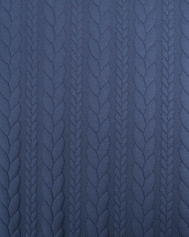 Tissu Jersey Torsadé Bleu Marine - Mercerine