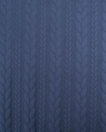 Tissu Jersey Torsadé Bleu Marine - Mercerine