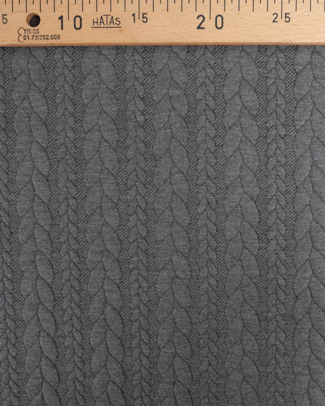 Tissu Jersey Torsadé Gris Foncé - Mercerine