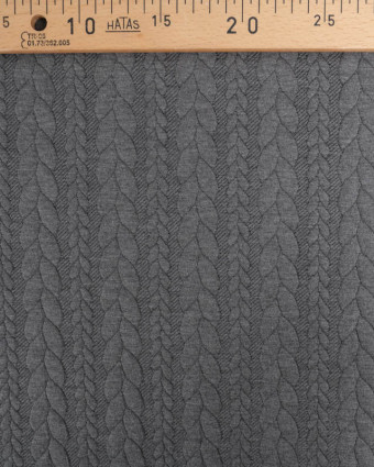 Tissu Jersey Torsadé Gris Foncé - Mercerine