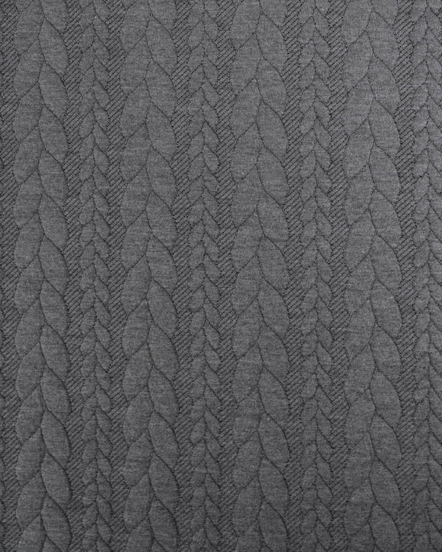 Tissu Jersey Torsadé Gris Foncé - Mercerine