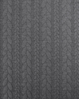 Tissu Jersey Torsadé Gris Foncé - Mercerine