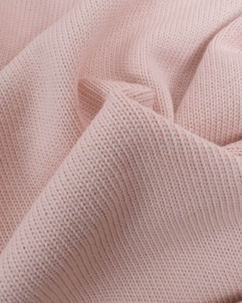 Tissu Maille Tricot Uni Rose Clair - Mercerine