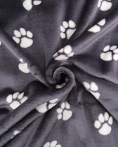 Tissu Doudou Anthracite Motif Pâtes de Chien