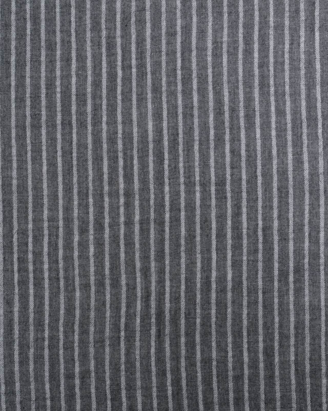 Tissu Double Gaze Anthracite à Rayures - Mercerine