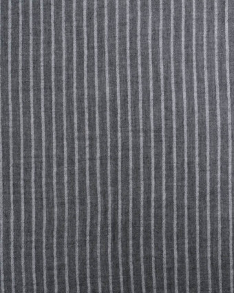 Tissu Double Gaze Anthracite à Rayures - Mercerine