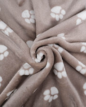 Tissu Doudou Taupe Motif Pâtes de Chien