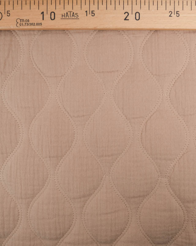 Tissu Double Gaze Matelassé Uni Beige - Mercerine