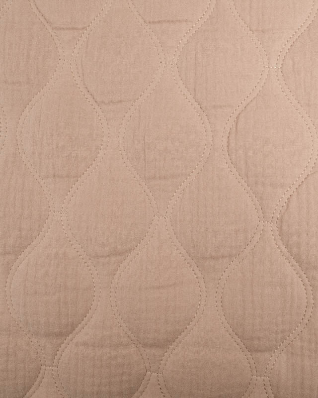 Tissu Double Gaze Matelassé Uni Beige - Mercerine