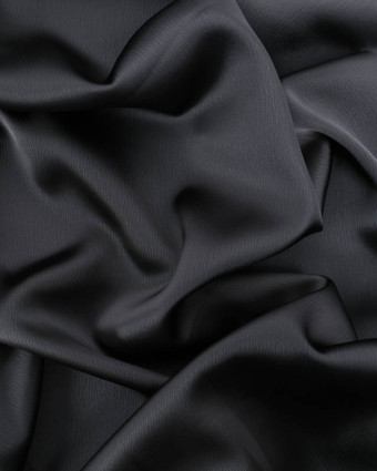 Tissu Satin Noir Uni - Mercerine