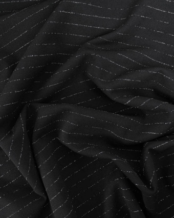 Tissu Scuba Crêpe Noir Rayures Lurex  - Mercerine