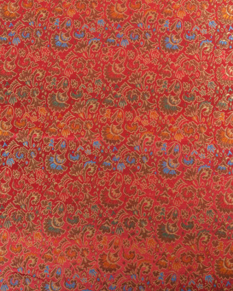 Tissu Satin Doublure Rouge Motif Floral - Mercerine