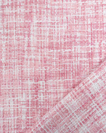 Tissu Tweed Ecru et Rose - Mercerine