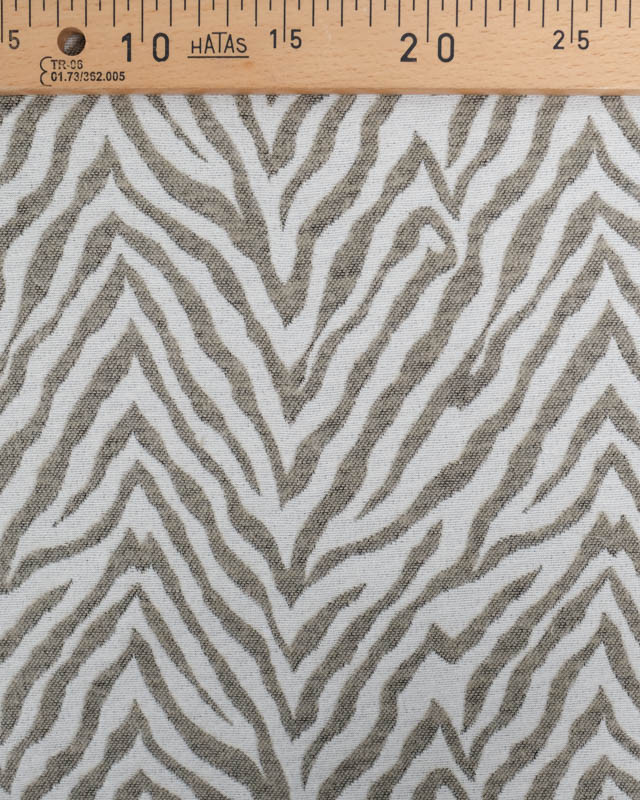 Tissu Jacquard Zèbre Kaki - Mercerine