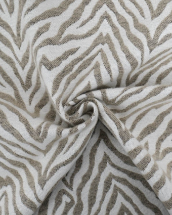 Tissu Jacquard Zèbre Kaki - Mercerine