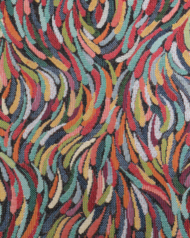 Tissu Jacquard Motif Abstrait Multicolore - Mercerine