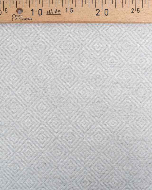 Tissu Jacquard Motif Losange Gris Clair - Mercerine