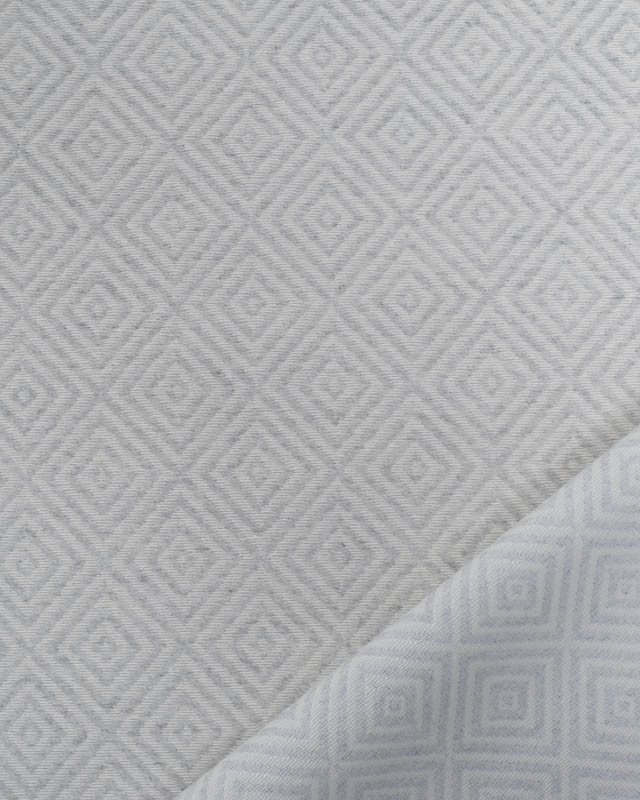 Tissu Jacquard Motif Losange Gris Clair - Mercerine