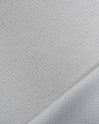 Tissu Jacquard Motif Losange Gris Clair - Mercerine