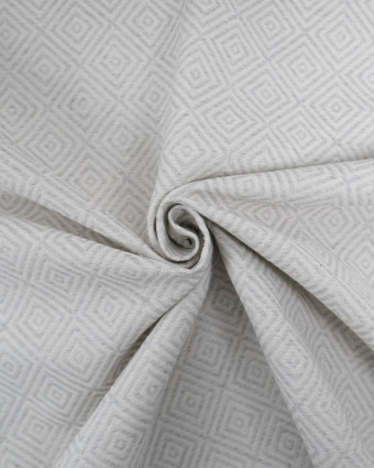 Tissu Jacquard Motif Losange Gris Clair - Mercerine