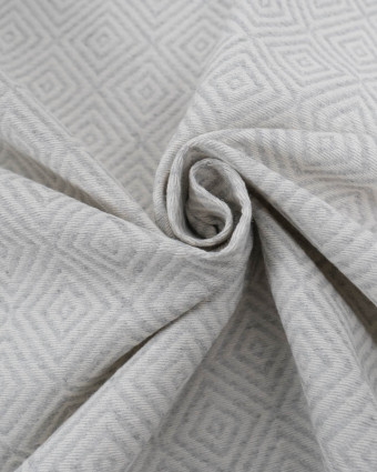 Tissu Jacquard Motif Losange Gris Clair - Mercerine