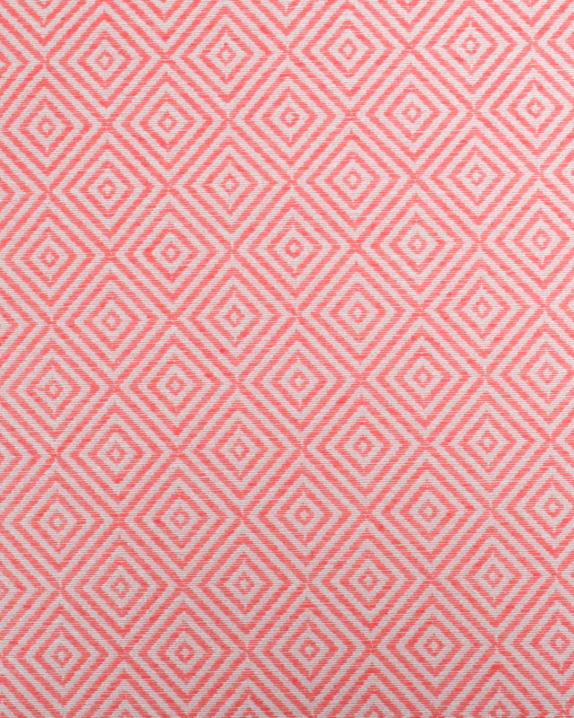 Tissu Jacquard Motif Losange Corail - Mercerine