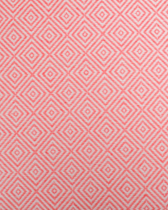 Tissu Jacquard Motif Losange Corail - Mercerine