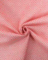 Tissu Jacquard Motif Losange Corail