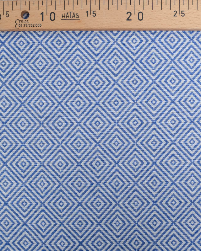 Tissu Jacquard Motif Losange Bleu - Mercerine