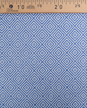 Tissu Jacquard Motif Losange Bleu - Mercerine