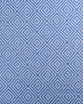 Tissu Jacquard Motif Losange Bleu - Mercerine