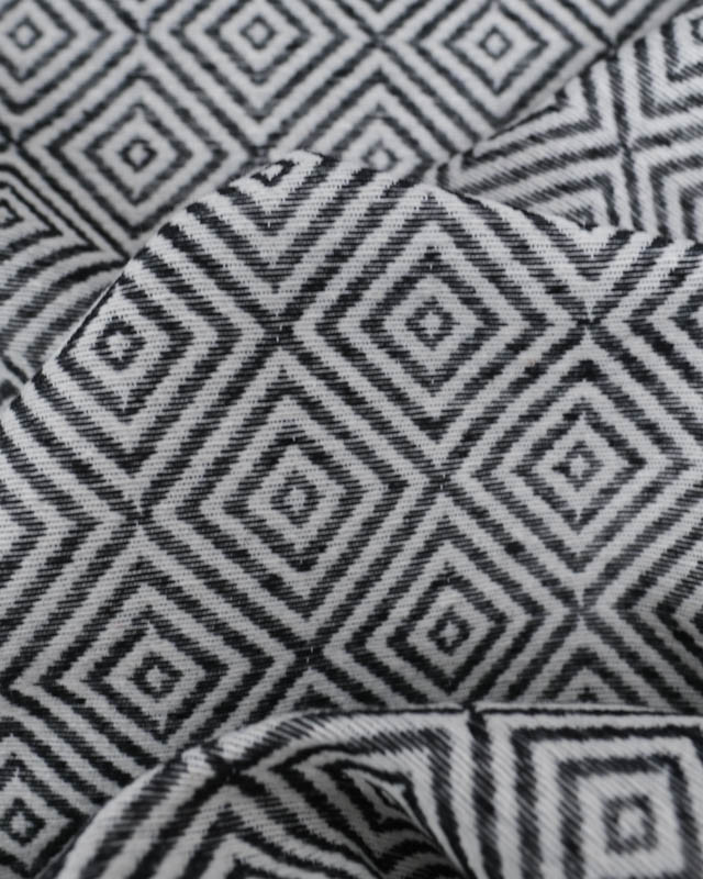 Tissu Jacquard Motif Losange Noir - Mercerine