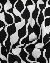 Viscose Ecovero Motif Wavy Ecru et Noir