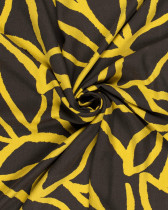 Twill De Viscose Motif Jaune Sur Fond Chocolat