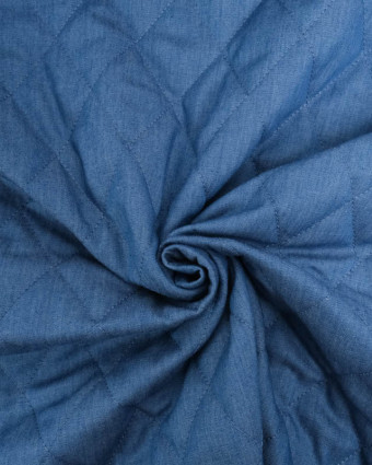 Tissu Matelassé Bleu Jean Uni - Mercerine