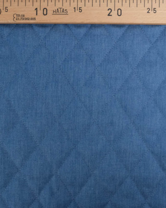 Tissu Matelassé Bleu Jean Uni -  Mercerine