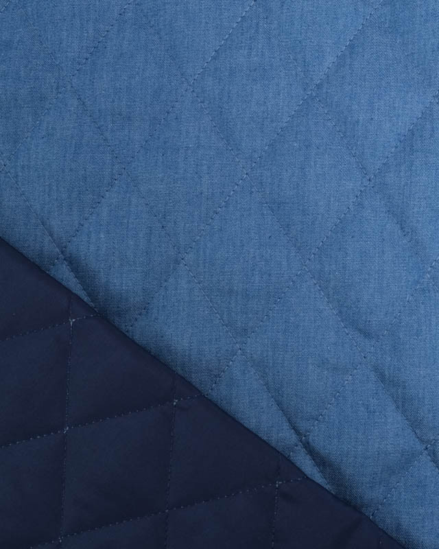 Tissu Matelassé Bleu Jean Uni -  Mercerine