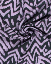 Tissu Viscose Mélangé Motif Ethnique Parme - Oeko-Tex