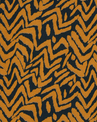 Tissu Viscose Mélangé Motif Ethnique Ocre - Oeko-Tex - Mercerine