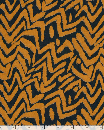 Tissu Viscose Mélangé Motif Ethnique Ocre - Oeko-Tex - Mercerine