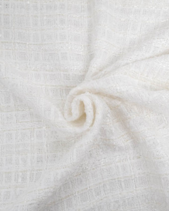 Tissu Tweed Blanc Touche Lumineuse  - Mercerine