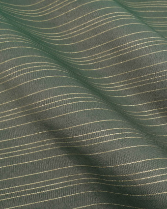 Tissu Noël Vert Sapin Lurex Rayures Dorées  - 280cm - Mercerine