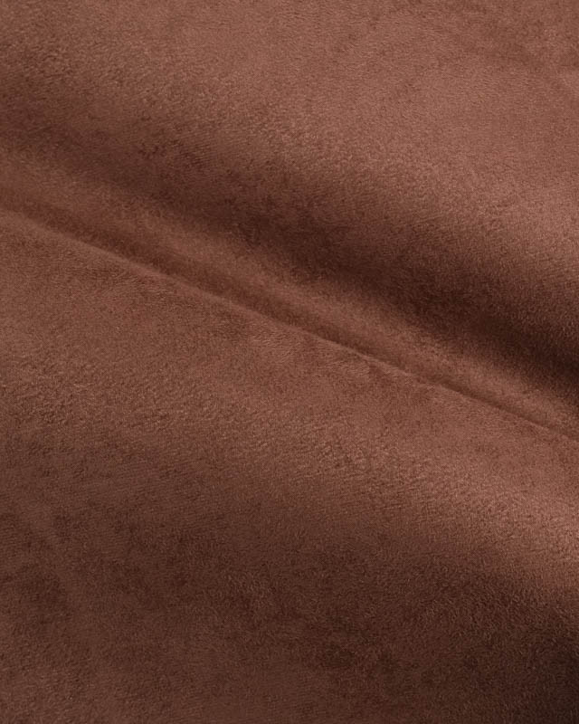 Tissu Velours Microfibre Ameublement Marron- Mercerine