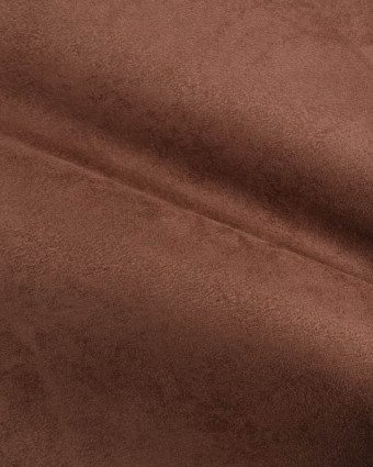 Tissu Velours Microfibre Ameublement Marron- Mercerine