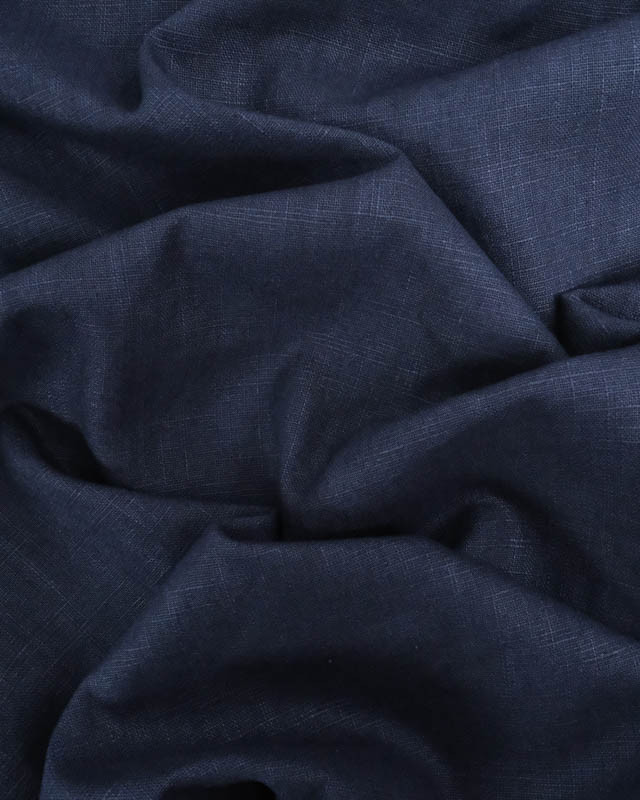 Tissu Lin Uni Navy - Mercerine