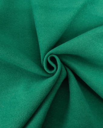 Tissu Effet Drap De Laine Uni Vert Billard - Mercerine