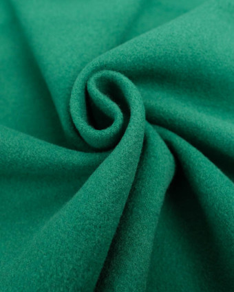 Tissu Effet Drap De Laine Uni Vert Billard - Mercerine