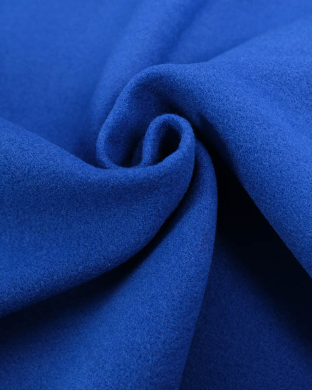 Tissu Effet Drap de Laine Uni Bleu Roi - Mercerine